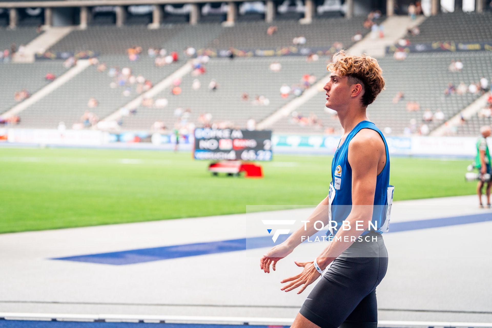 Felix Wittmann (Leichtathl.-SG Eschweiler) waehrend der deutschen Leichtathletik-Meisterschaften im Olympiastadion am 25.06.2022 in Berlin